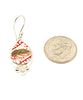 Red & Withe Vintage Pottery with White Pearl Single Drop Earrings
