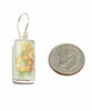 Yellow Flowers Vintage Pottery Long Rectangle Single Drop Earrings