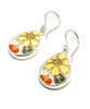 Retro Yellow Flower Vintage Pottery Teardrop Single Drop Earrings