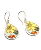 Retro Yellow Flower Vintage Pottery Teardrop Single Drop Earrings