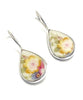 Soft Yellow Flowers Vintage Pottery Single Drop Earrings