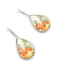 Pink & Yellow Roses Vintage Pottery Single Drop Earrings