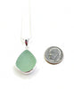 Chunky Coke Bottle Blue Sea Glass Simple Pendant on Silver Chain