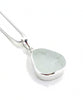 Clear Textured Sea Glass Simple Pendant on Silver Chain