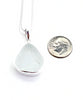Clear Textured Sea Glass Simple Pendant on Silver Chain