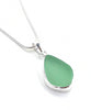 Soft Green Sea Glass Simple Pendant on Silver Chain