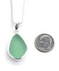 Soft Green Sea Glass Simple Pendant on Silver Chain