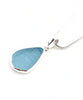 Periwinkle Blue Textured Sea Glass Simple Pendant on Silver Chain