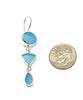 Shades of Aqua Multi Shape Sea Glass Triple Drop Earrings