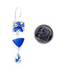 Blue Patterned Vintage Pottery with Cobalt Sea Glass Triple Drop Earrings