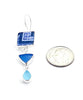 Bold Blue Willow Vintage Pottery with Blue & Aqua Sea Glass Triple Drop Earrings