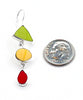 Green, Yelllow & Red Fiesta Ware Vintage Pottery Triple Drop Earrings