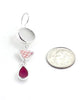 Red & White Vintage Pottery &  Sea Glass Triple Drop Earrings