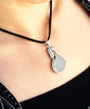 Large Sea Horse and Aqua Sea Glass Pendant on Suede Cord