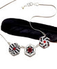 Black, White and Red Mandala Beaded Fused Glass Choker