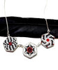 Black, White and Red Mandala Beaded Fused Glass Choker