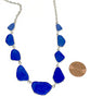 Textured Cobalt Blue 9 Piece Sea Glass Necklace