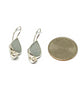 Light Gray Teardrop Sea Glass with Pearl Earrings