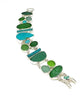 Green & Aqua Sea Glass with Turquoise Cluster Bracelet