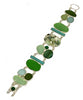 Green & Aqua Sea Glass with Amazonite,Turquoise and Fused Glass Cluster Bracelet