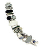 Grey & White Sea Pottery, Sea Glass, Cast Shells & Pearl Cluster Bracelet