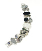 Grey & White Sea Pottery, Sea Glass, Cast Shells & Pearl Cluster Bracelet