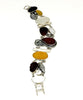 Brown, Amber, Clear Sea Glass, Cast Sea Horse Cluster Bracelet