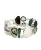 Grey & White Sea Pottery, Sea Glass, Cast Shells & Pearl Cluster Bracelet