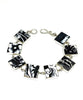 Black and White Vintage Pottery Bracelet - 7 1/2