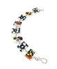Black & White and Bold Floral Vintage Pottery Bracelet - 7 1/2