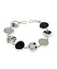Black and White Vintage Pottery with Shades of Grey Sea Glass Bracelet - 8