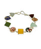 Bold Vintage Pottery & Sea Glass Multi Shape Bracelet - 7 1/2