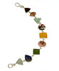 Bold Vintage Pottery & Sea Glass Multi Shape Bracelet - 7 1/2