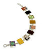 Bold Vintage Pottery & Sea Glass Rectangle Shape Bracelet - 7 1/2