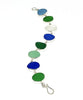 Light Blue, Green, Aqua and Clear Sea Glass Bracelet