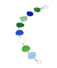 Light Blue, Green, Aqua and Clear Sea Glass Bracelet