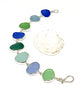 Blue, Green & Aqua Sea Glass Bracelet - 7 1/2