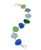 Blue, Green & Aqua Sea Glass Bracelet - 7 1/2