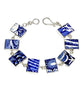 Blue and White Pattern Vintage Pottery Bracelet - 7