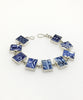 Blue and White Rectangle Vintage Pottery Bracelet