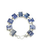Blue and White Rectangle Vintage Pottery Bracelet