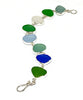 Blue, Green, Aqua & Clear Sea Glass Bracelet - 7 1/2