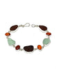 Dark Brown and Aqua Sea Glass with Carnelian Stone Bracelet - 8