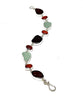 Dark Brown and Aqua Sea Glass with Carnelian Stone Bracelet - 8