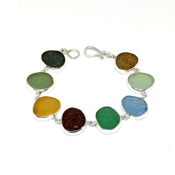 Earth Tone Sea Glass Bracelet