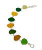 Earth Tone Sea Glass Bracelet - 7 1/2