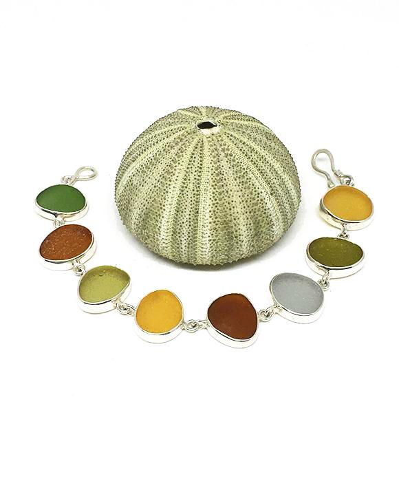Light Earth Tone Sea Glass Bracelet
