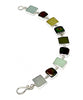 Light Earth Tone Sea Glass with Black Pearl Square Bracelet - 7 1/4