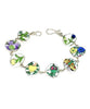 Blue Floral Vintage Pottery Bracelet - 7 1/2