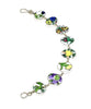 Blue Floral Vintage Pottery Bracelet - 7 1/2